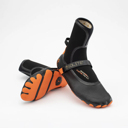 Solite 5mm Custom Pro Wetsuit Boots - Black / Orange