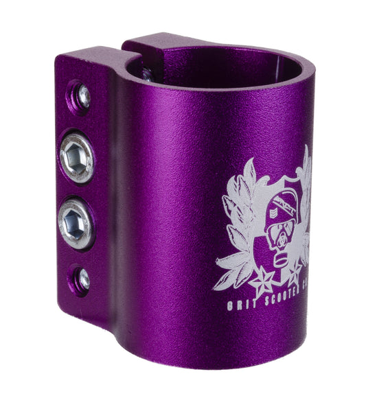 Grit Scooters Quad Clamp 34.9mm w Logo Anodized Purple