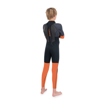 Dakine Kids Quantum Back Zip Full Wetsuit 3/2 F/L (Black / Orange)