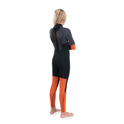 Dakine Kids Quantum Back Zip Full Wetsuit 3/2 F/L (Black / Orange)