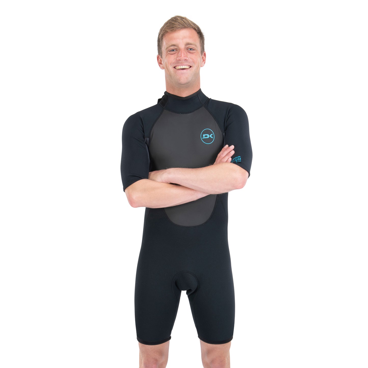 Dakine Mens Quantum Back Zip Shorty 2\2mm F\L (Black / Grey)