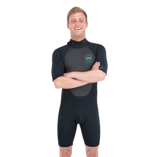 Dakine Mens Quantum Back Zip Shorty 2\2mm F\L (Black / Grey)