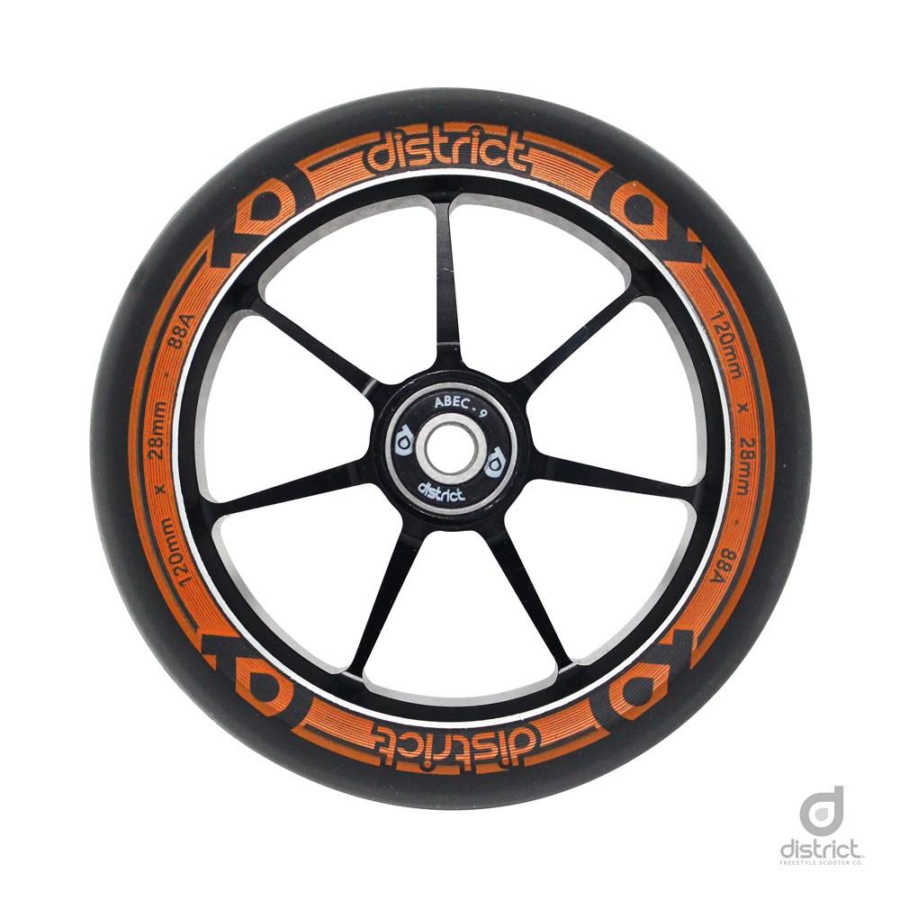 District Scooters 110mmx28mm Dual Width Core W110 Wheel - Black / Orange